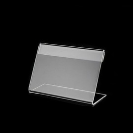 TIMESETL Acrylic Card Stand, L Shape, Transparent, Horizontal Stand, Pop Stand, 2.4 x 3.5 inches (60 x 90 mm), 10 Pcs