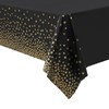 Black/Gold Polka Dot Disposable Tablecloth, Party Decoration