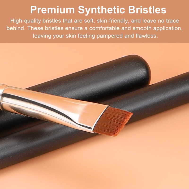TEOYALL Thin Flat Eyeliner Brush, Precise Eyebrow Definer Brush, Concealer