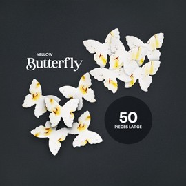 Seed Bloom 50 pcs Large Seed Paper – Yellow Plantable Wildflower Butterflies for Bridal Shower, Wedding Gift, Birthday, Mother's Day & Other Milestone Celebrations