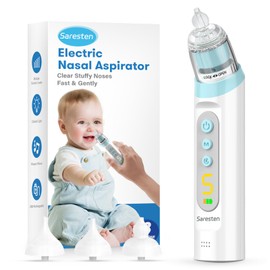 Nasal Aspirator for Baby,Rechargeable Nose Sucker for Baby,Baby Nasal Aspirator with 3 Silicone Tips,Adjustable Suction ,Waterproof Booger Sucker for Baby with Music and Light Function,Blue