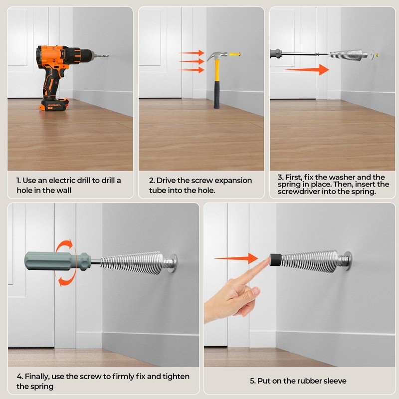 Mousike 4.5" Silver Door Stops for Bottom of Door (4