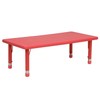 Flash Furniture Wren 24''W x 48''L Rectangular Red Plastic Height