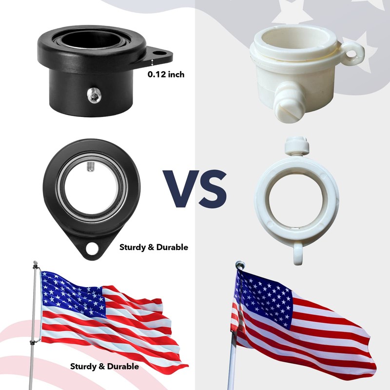 FLAG WIN Aluminum Alloy Flagpole Ring Set with Bearings 2