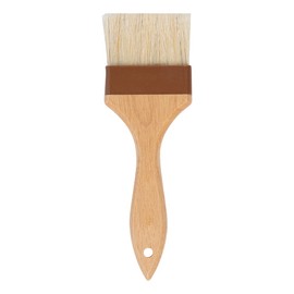 Restaurantware Pastry Tek 3 Inch Wide Buttering Brush 1 Boar Bristle Pastry Brush - Hardwood Handle Built-In Hanging Hole Wood Basting Brush Sturdy Ferrule For Glazing And Basting