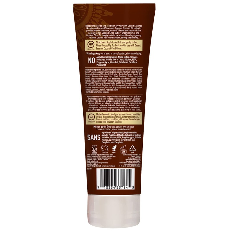Desert Essence Coconut Shampoo, 8 fl oz - Gluten Free,