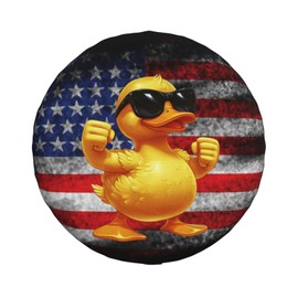 Funny Duck Spare Tire Cover Weatherproof Universal Wheel Protectors Cute Duck Wheel Covers for Rv Camper Travel Trailer SUV Truck 17 Inch