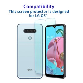 Screen Protector for LG K51, Reflect, Q51 Tempered Glass Protective Film HD 9H Hardness Case Friendly Easy Installation Anti Scratch Bubble Free(1 pcs)