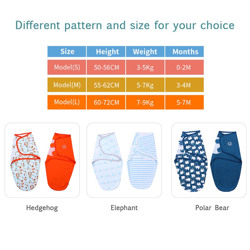 insular Baby Swaddle Wrap Blanket 2 Pack Soft Cotton Cartoon