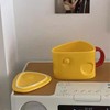 Ceramic Mug Cute Cheese Shape Fashionable Multifunctional Tea Cup with