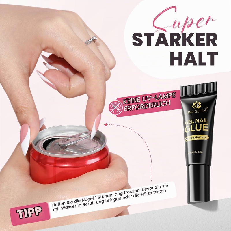 UNA GELLA Press On Nail Glue 5 x 2 ml