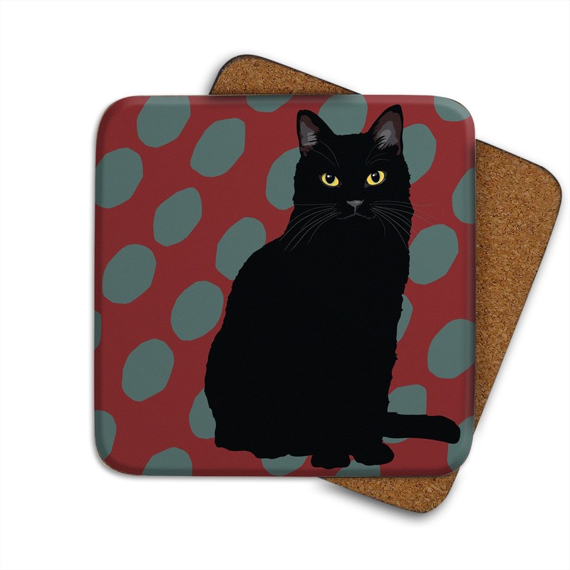 Leslie Gerry Cat Coasters Set of 4