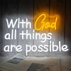 Vveikea With God All Things Are Possible Neon Sign God