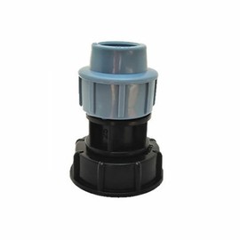 IBC Tank Thread Connector POWERTOOL IBC Tank Adapter S60X6 to Mdpe Water Pipe Fittings for IBC Water Tanks (Straight Outlet 20mm)
