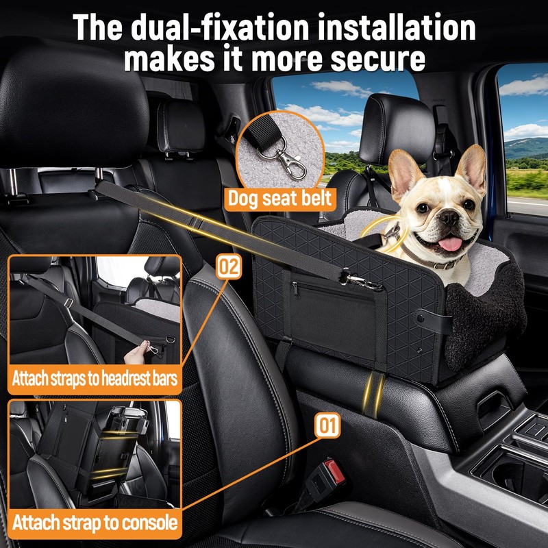 YJGF Center Console Dog Car Seat,Pet Car Seats for Small