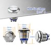 Langir 19mm Momentary Push Button Switch IP67 Waterproof Stainless Steel