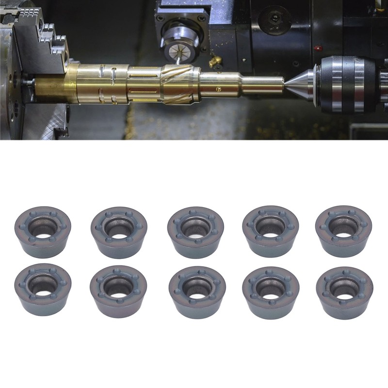 10 Pcs Lathe Carbide Blade Round Wood Turning Cutter High