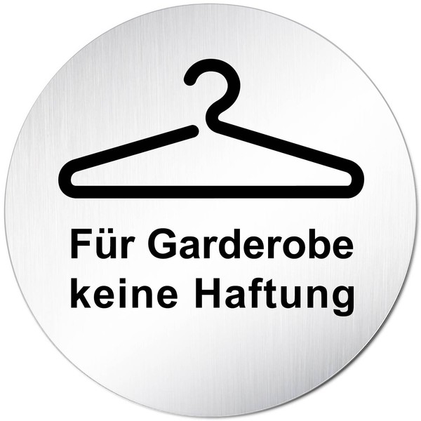 Türschilder24 Door Sign for Wardrobe No Adhesion Aluminium Anodised Round