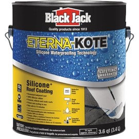 Black Jack Eterna-Kote 100% Silicone+ Roof Coating, White, 1 Gallon, Waterproof Sealant for Permanent Water Protection, Ideal for Flat Roofs, 100% Silicone Rubber Roof Coating
