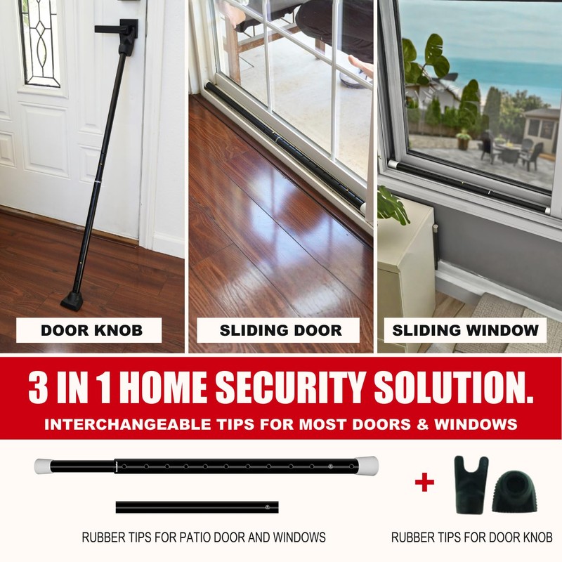 SECURITYMAN 2-in-1 Door Security Bar & Sliding Door Security Bar
