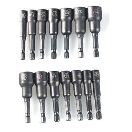 PANOVOS 14pcs| SAE & Metric | Impact Magnetic Nut Driver Bit Set,Nut Setters Socket Wrench Screw 1/4" Quick-Change Hex Shank