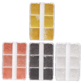 SAFIGLE 4 Boxes Mini Beads Set Caviar Nail Decor for DIY Art Projects Gold Rose Gold Silver Charcoal Versatile Nail Studs for Beginners Professionals