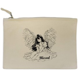 'Blessed Angel' Canvas Clutch Bag/Accessory Case (CL00040066)