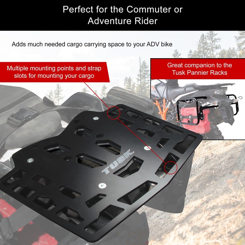 Tusk Top Rack Luggage Carrier Rear Tail Rack Compatible with