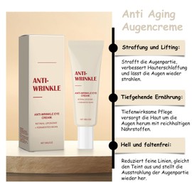 2PCS Anti Aging Eye Cream mit 4% Retinal Liposom & Fermented Bean, Augencreme Gegen Falten und Augenringe, Anti Falten Augencreme Gegen Tränensäcke & Dunkle Augenringe, Augenpflege (30g*2)