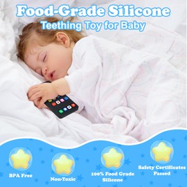 2 Pack Silicone Teething Toys for Babies 0-6 Months, Teethers for Babies 6-12 Months, Play Phone and Game Controller Teething Toy, Sensory Toy for Baby, Baby Chew Toys