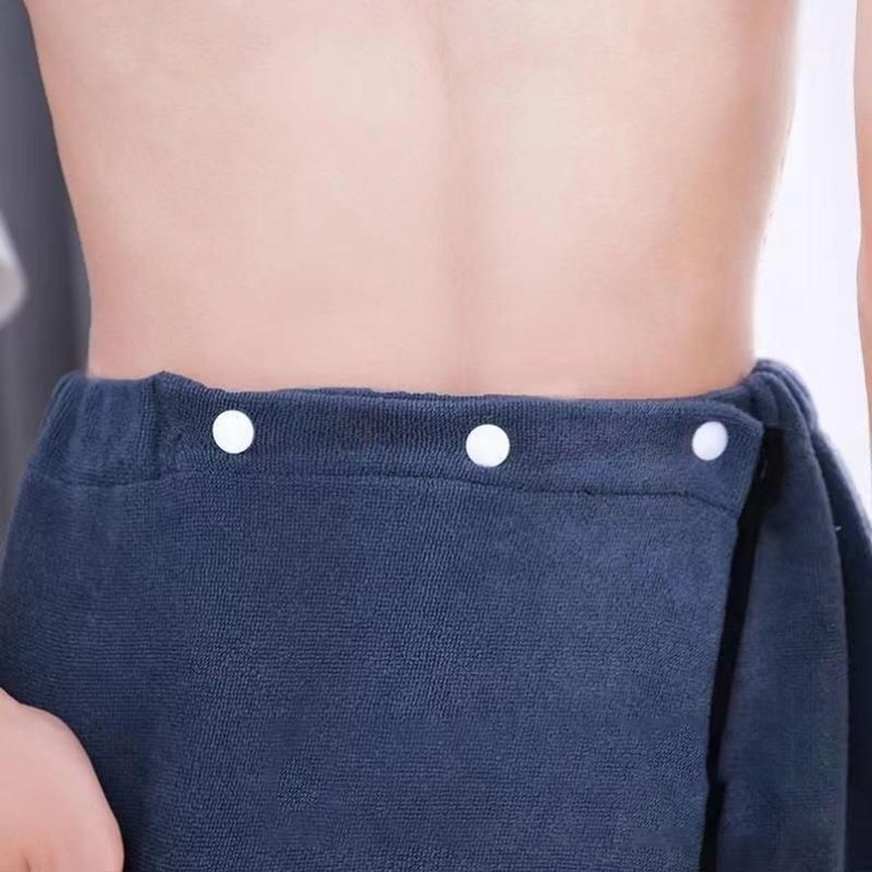 Holajoy Men's Fall Towel Wrap Fleece Bath Towel Elastic Waistband