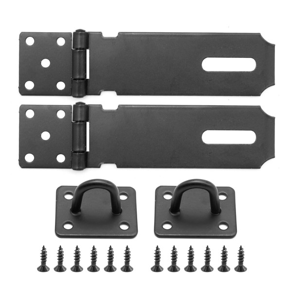 SYOWADA 2 Pcs 5" Door Hasp Latch Lock, Stainless Steel