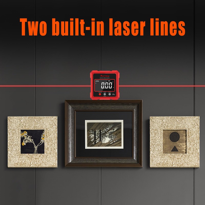 Sanliang Digital Angle Finder Tool with Electronic Laser，Rechargeable Digital Angle