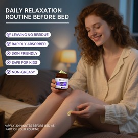 Magnesium Cream for Sleep – Lavender Magnesium Lotion for Soothing Anxiety & Relieve Neuropathy Muscle Relaxation, Topical Magnesium Butter Infused with Natural Extracts Moisturizer for Daily Use(4oz)