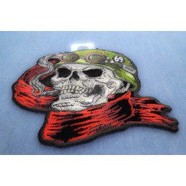 Ivamis Helmet Skull Scarf Biker 69 Patch - 4x3.5 inch - P6015