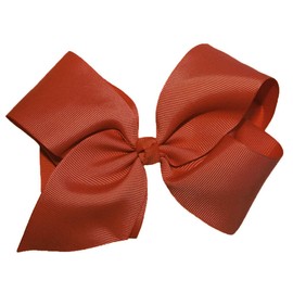 WD2U Girls Large 6" Grosgrain Knotted Boutique Hair Bow Alligator Clip Rust