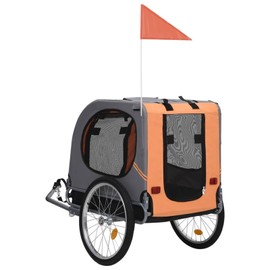 Gecheer Dog Bike Trailer Dog Carrier for Small - Large Pets with Quick Release Wheel, Easy Folding and Assembly, Orange and Gray