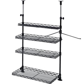 YAMAZEN TKRO-454*(BK) Tension Kitchen Rack, Width 17.7 inches (45 cm), Black