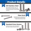 Glarks 152Pcs 1/4"-20 Phillips Pan Head Screws & 1/4" Outer