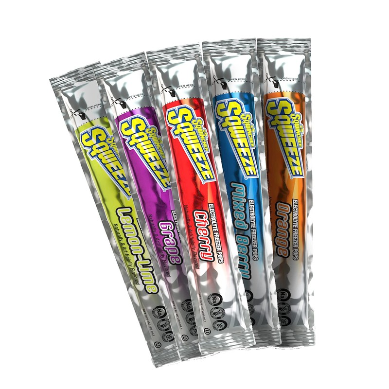 Sqwincher Sqweeze Electrolyte Freezer Pops, Variety Pack, 10 Count (Pack