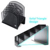 Delifox 2 Pack Inclined File Organizer Metal Rack, 5 Sections