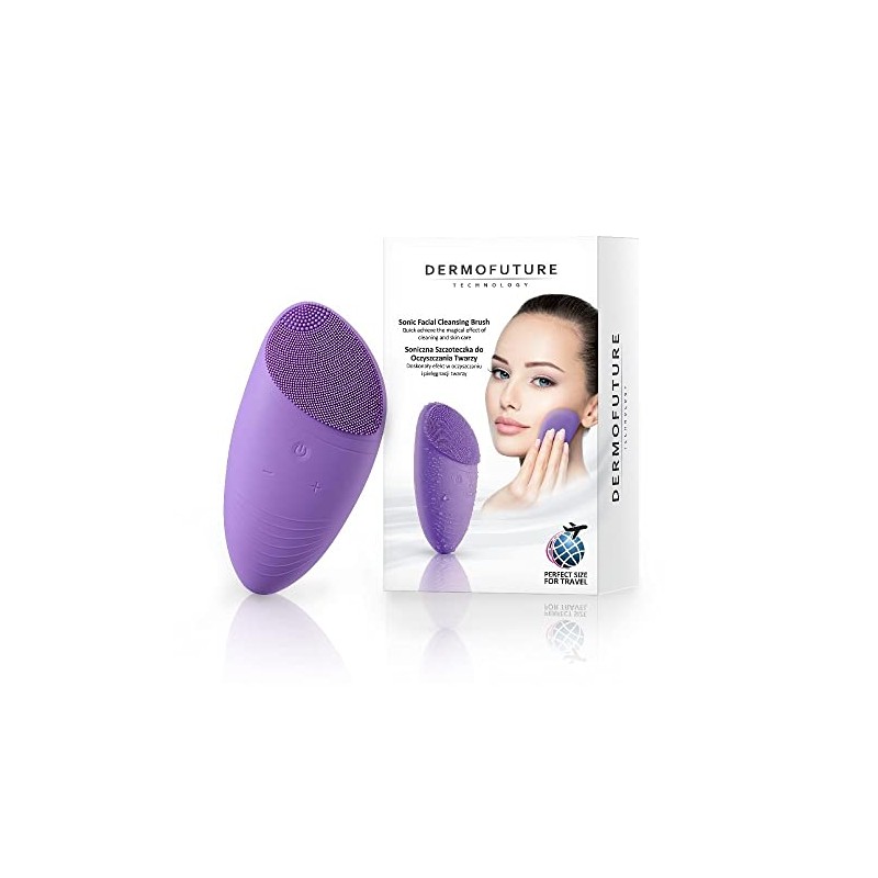 DERMOFUTURE SONIC BRUSH FOR FACE CLEANSING PERFECT SIZE FOR TRAVEL
