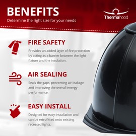 Thermahood - TH 095-6 Pack - Covers for Downlighter Ceiling Lights and Spotlights - Aids Energy Efficiency, Pack of 6