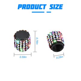 Mandark Bling Car Tire Valve Stem Caps, 4PCS Crystal Rhinestone Vehicle Tyre Valve Cover, Dustproof Automotive Exterior Protecetion Accessories, Universal for SUV Sedan Truck (Multicolor-B)