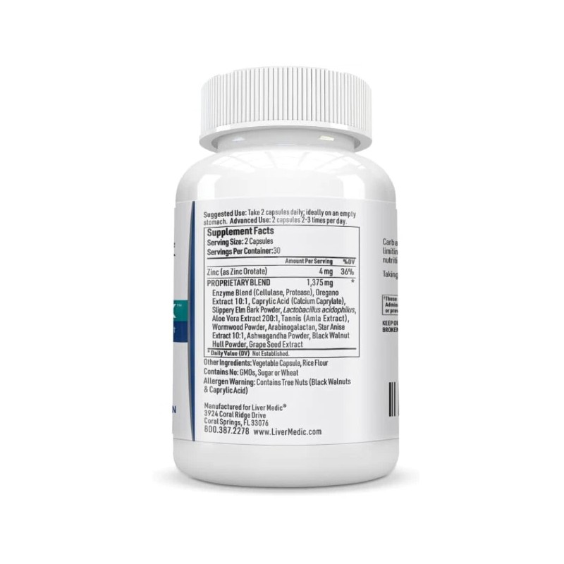 LIVER MEDIC Candida Complex Oregano Oil - 120 Vegetarian