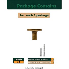 Qudubuy 10 Pack Zinc Alloy Cabinet Knobs, Round Vintage Dresser Knobs, 1.18" D x 0.79" H Antique Bronze Drawer Pulls for Kitchen Cupboard, Bathroom Vanity, Closet Door and Furniture Hardware