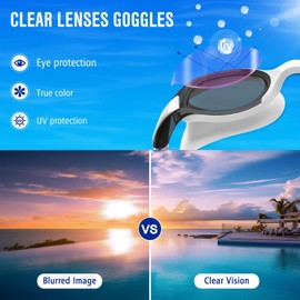 Ambienden Swimming Goggles for Men Women Waterproof Anti-Fog Clear Vision Goggles Swimming Adult Youth Unisex Professional Comfort Fit with Soft Nose Bridge Goggles for Outdoor/Indoor