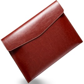 VICHE CATT File Case, PU Leather Document Case File A4 Case Carrying Document Organizer Document Storage Box (Brown)