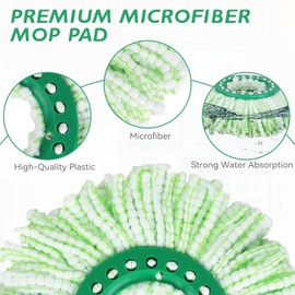 Mop Head Replacement for Libman Tornado Spin Mop System, Resuable Microfiber Mop Refill Pad, Easy to Replace, Machine Washable（3 Pack）