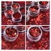 6 Jars Heart Nail Art Glitters Sequins Holographic Valentine's Day